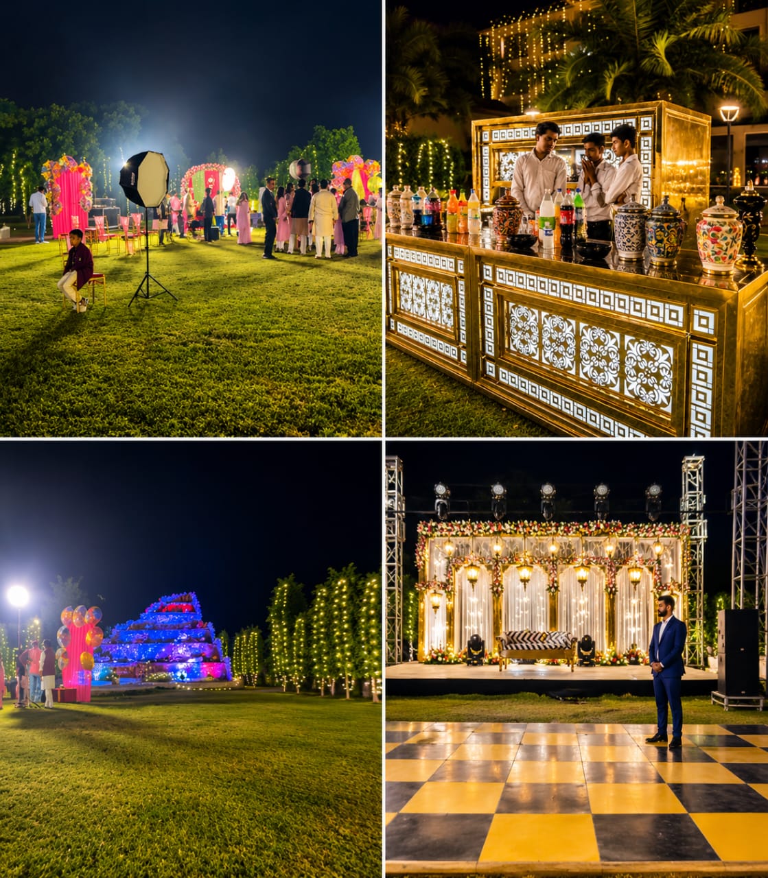 Poolside wedding setup Jim Corbett resort